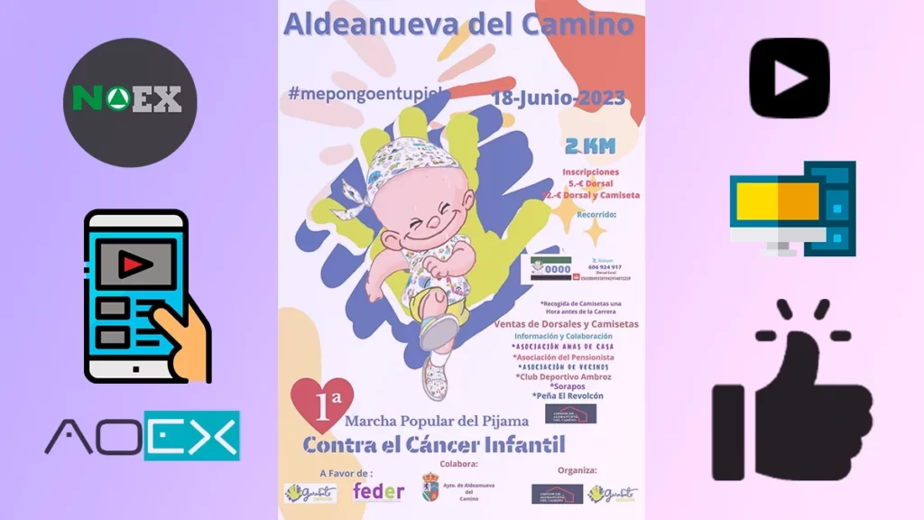 Primera marcha popular del pijama contra el Cancer Infantil en Aldeanueva del Camino