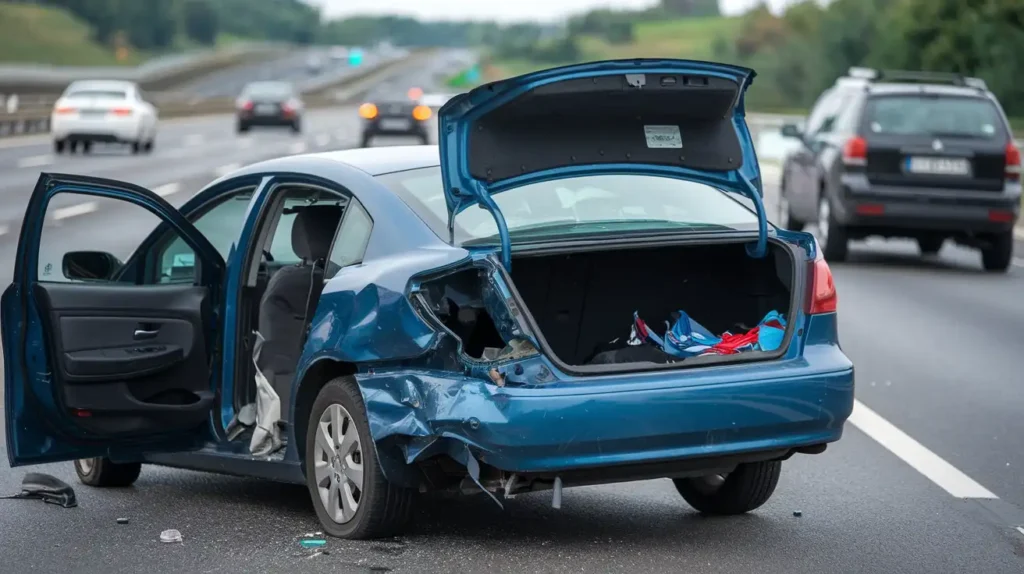 Conductor Drogado Causa Accidente con 7 Pasajeros a Bordo Incluyendo un Herido Grave en el Maletero