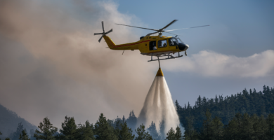 Un hombre en estado de muerte cerebral tras recibir una descarga de agua desde un helicóptero