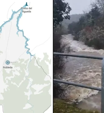 Emergencia en Robleda: Dos ríos desbordados inundan el pueblo salmantino