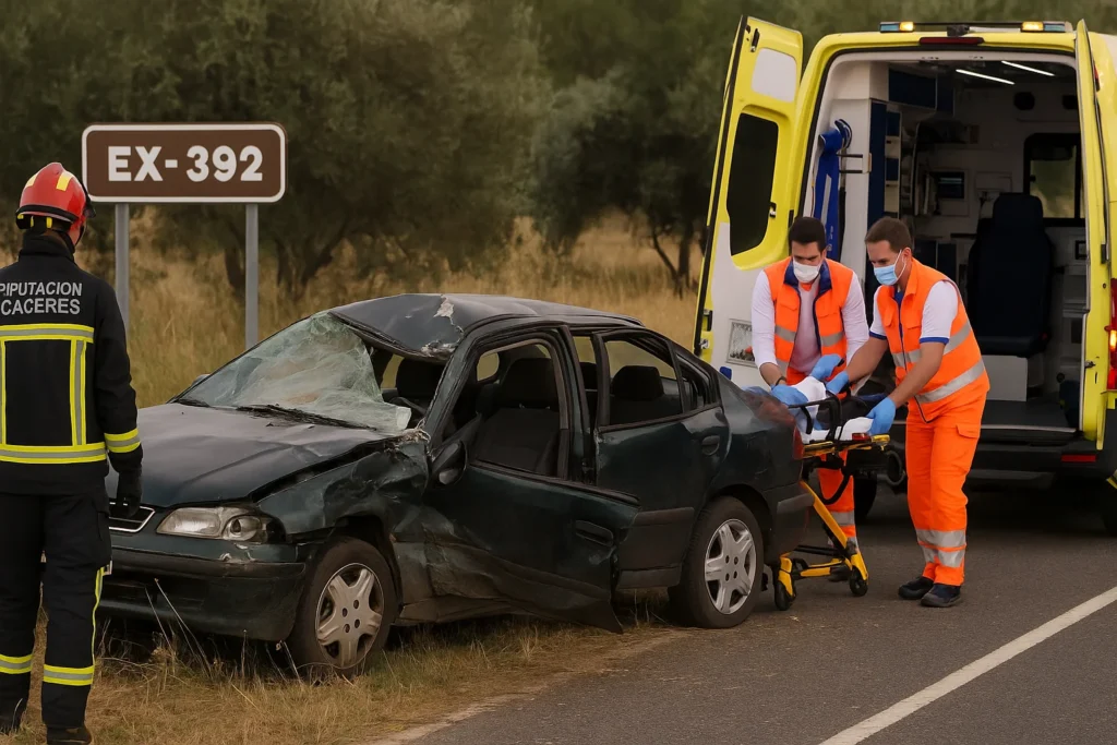 Tres heridos en un accidente en la EX-392 cerca de Jaraíz de la Vera
