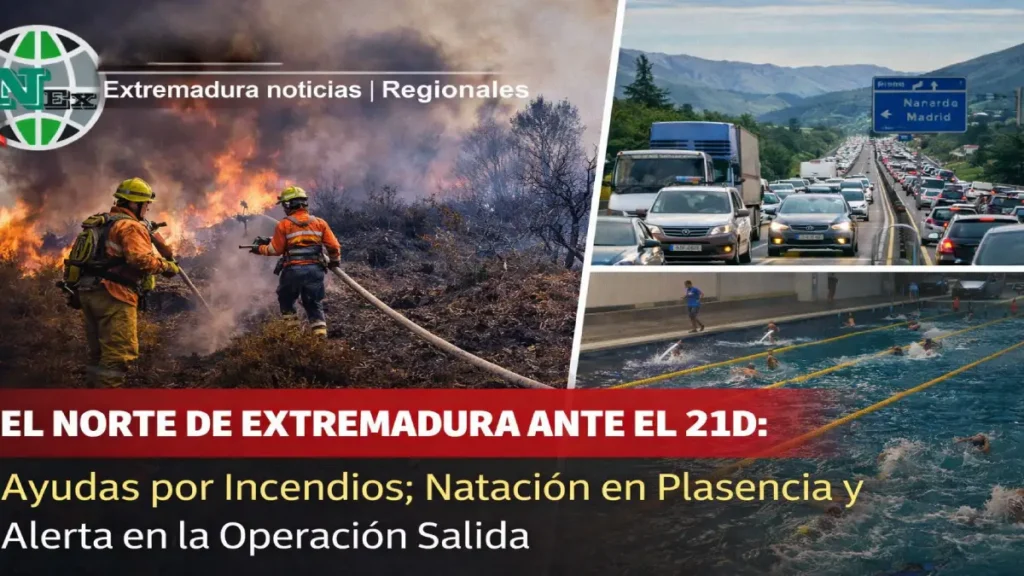 EL NORTE DE EXTREMADURA ANTE EL 21D: Ayudas por Incendios; Natación en Plasencia y Alerta en la Operación Salida