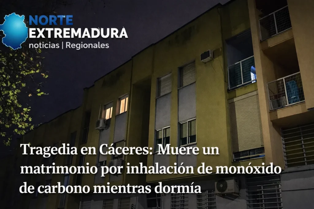 Tragedia en Cáceres: Muere un matrimonio por inhalación de monóxido de carbono mientras dormía