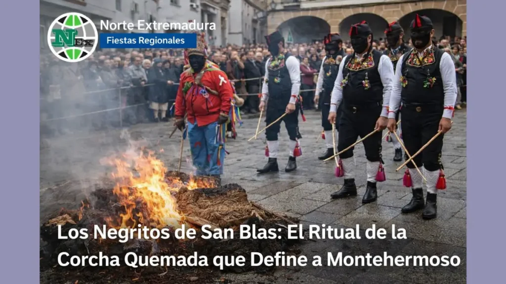 Los Negritos de San Blas: El Ritual de la Corcha Quemada que Define a Montehermoso