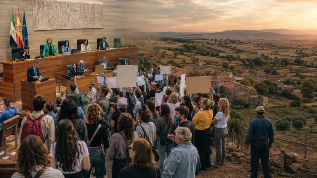 Extremadura en la encrucijada: Tensiones en la Asamblea; el clamor educativo y el pulso por la supervivencia rural este 14 de mayo
