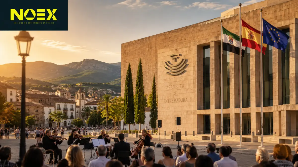 Panorámica informativa de Extremadura con la Asamblea, Plasencia, Cáceres y ambiente de calor de junio