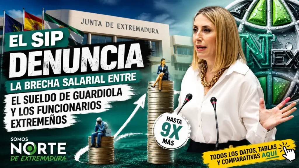 El SIP denuncia la brecha entre el sueldo de María Guardiola y los funcionarios extremeños