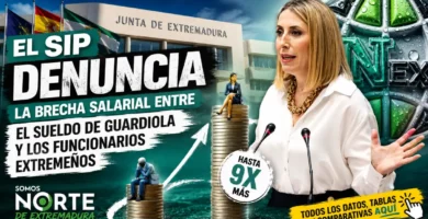 El SIP denuncia la brecha entre el sueldo de María Guardiola y los funcionarios extremeños
