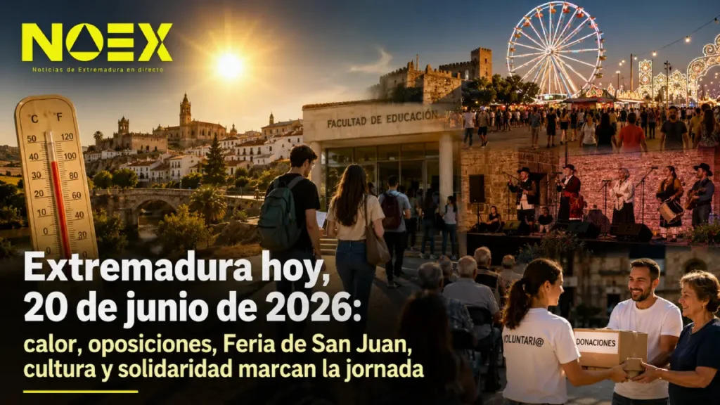 Extremadura hoy 20 de junio de 2026: calor y oposiciones