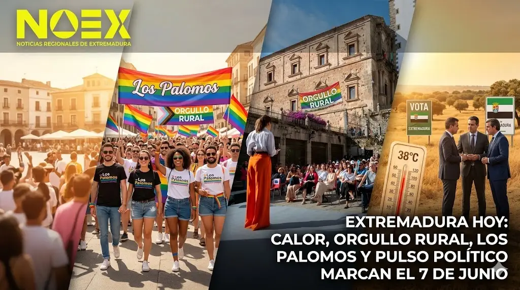 Extremadura hoy 7 de junio de 2026 con Cáceres, Piornal, Badajoz y calor de verano