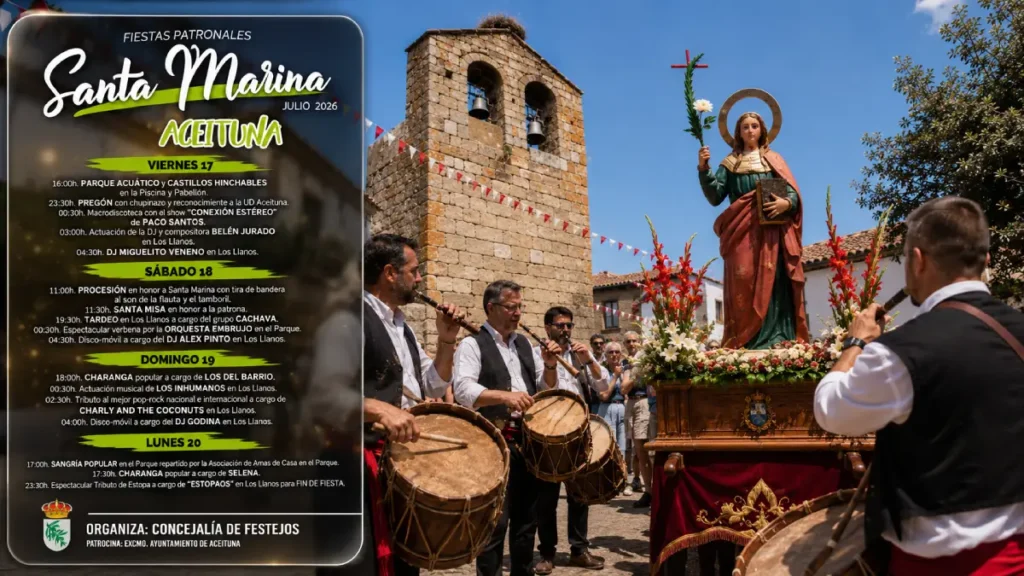 Fiestas Patronales de Santa Marina 2026 en Aceituna