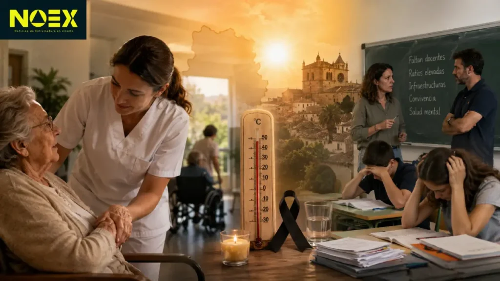 Extremadura hoy 26 de junio: luto por el calor y tensión en las aulas