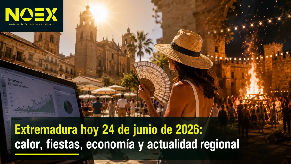 Noticias de Extremadura hoy 24 de junio de 2026 con calor, fiestas, economía y actualidad regional