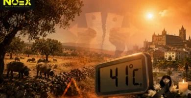 Extremadura hoy: alerta naranja por 41°C; fin de la fusión y luto