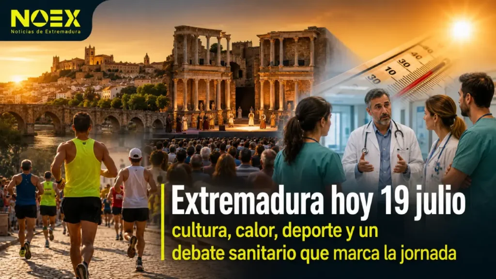Extremadura hoy 19 julio: Deporte y un debate sanitario que marca la jornada