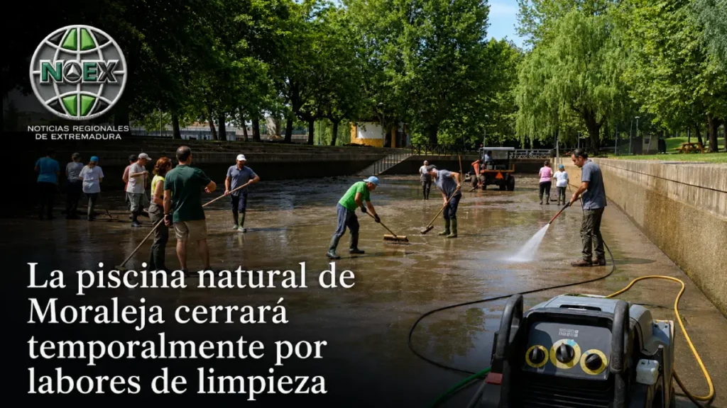 Limpieza de la piscina natural de Moraleja