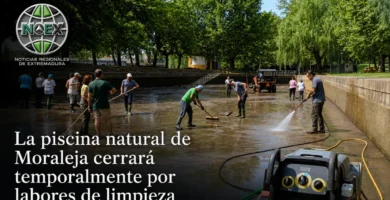 Limpieza de la piscina natural de Moraleja