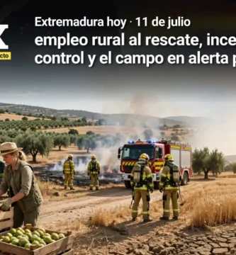 Extremadura hoy 11 de julio: Incendios bajo control y el campo en alerta por el calor