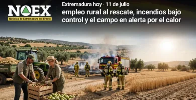 Extremadura hoy 11 de julio: Incendios bajo control y el campo en alerta por el calor