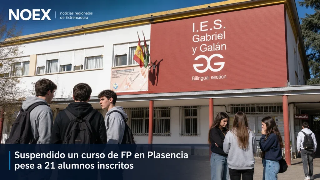 Suspenden un ciclo de FP en Plasencia con 21 alumnos inscritos