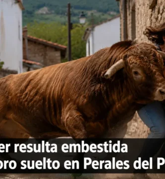 Una mujer resulta embestida por un toro suelto en Perales del Puerto y es evacuada al hospital