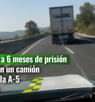 Condenado a 6 meses de prisión tras huir con un camión robado por la A-5 a 150 km/h