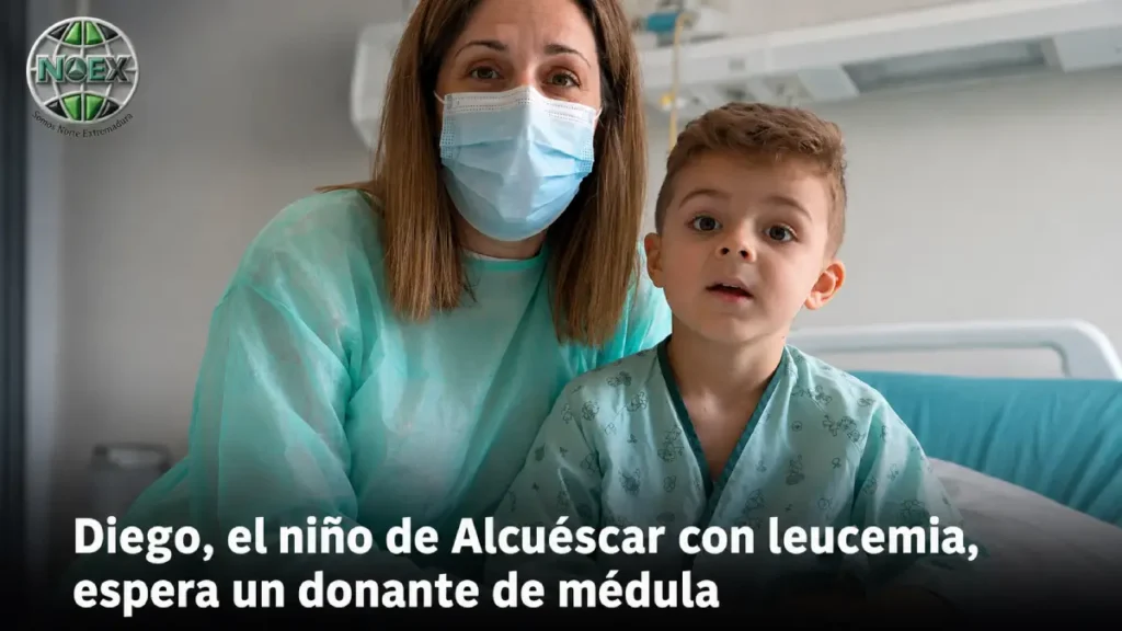 Diego, el niño de Alcuéscar con leucemia, espera un donante de médula