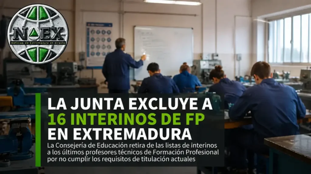 La Junta excluye a 16 interinos de FP en Extremadura