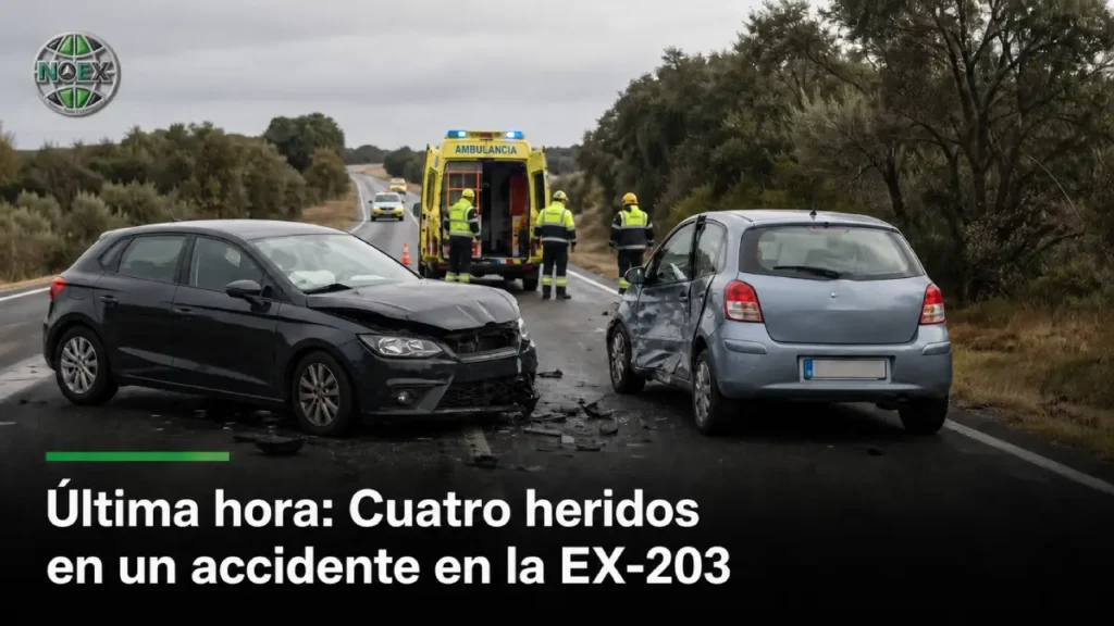 Cuatro heridos en un accidente en la EX-203