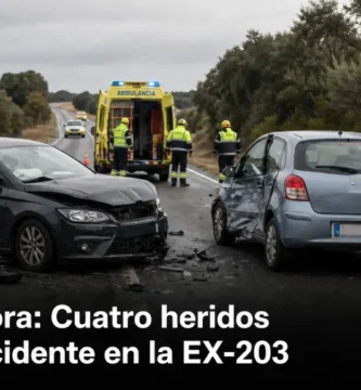Cuatro heridos en un accidente en la EX-203