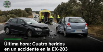 Cuatro heridos en un accidente en la EX-203