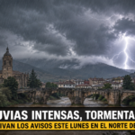 Lluvias intensas, tormentas y viento activan los avisos este lunes en el Norte de Extremadura