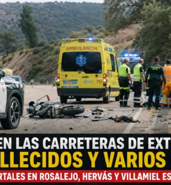 Tres fallecidos en accidentes de tráfico en Extremadura