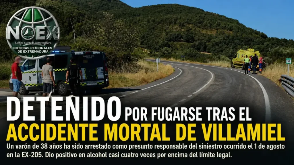 Detenido por fugarse tras el accidente mortal de Villamiel