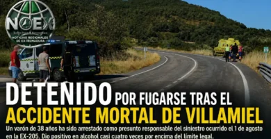 Detenido por fugarse tras el accidente mortal de Villamiel