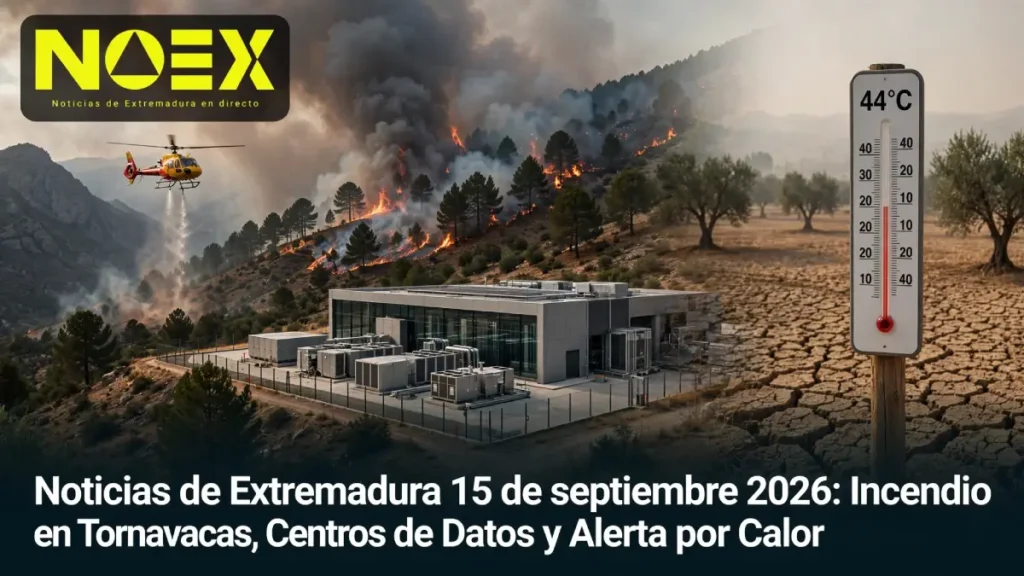 Noticias de Extremadura 15 de septiembre 2026: Incendio en Tornavacas, Centros de Datos y Alerta por Calor