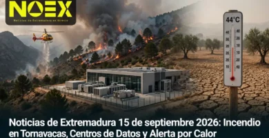 Noticias de Extremadura 15 de septiembre 2026: Incendio en Tornavacas, Centros de Datos y Alerta por Calor