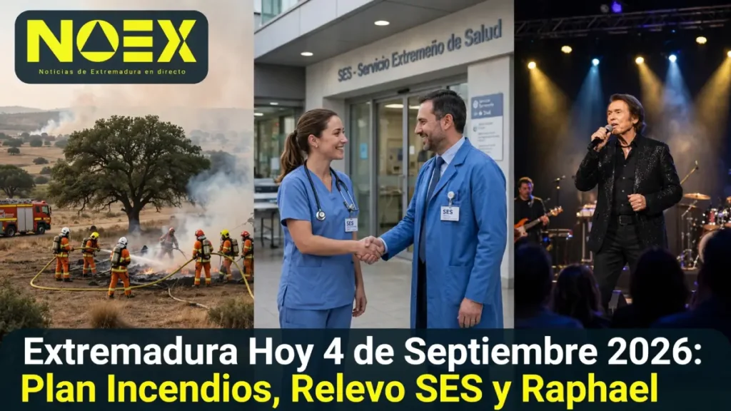 Extremadura Hoy 4 de Septiembre 2026: Plan Incendios, Relevo SES y Raphael