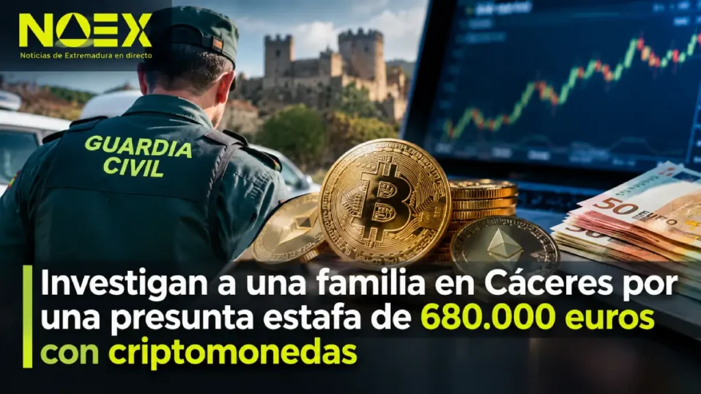 Investigan a una familia en Cáceres por una presunta estafa de 680.000 euros con criptomonedas