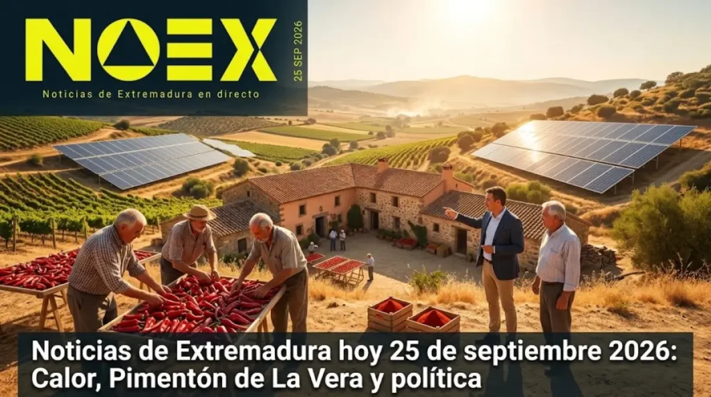 Noticias de Extremadura hoy 25 de septiembre 2026: Calor, Pimentón de La Vera y política