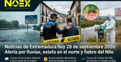 Noticias de Extremadura hoy 28 de septiembre 2026: Alerta por lluvias, estafa en el norte y fiebre del Nilo