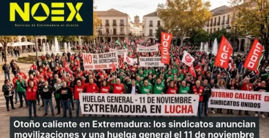 Otoño caliente en Extremadura: los sindicatos anuncian movilizaciones y una huelga general el 11 de noviembre