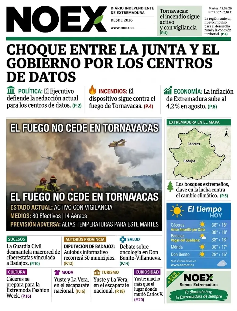 Noticias de Extremadura 15 de septiembre 2026