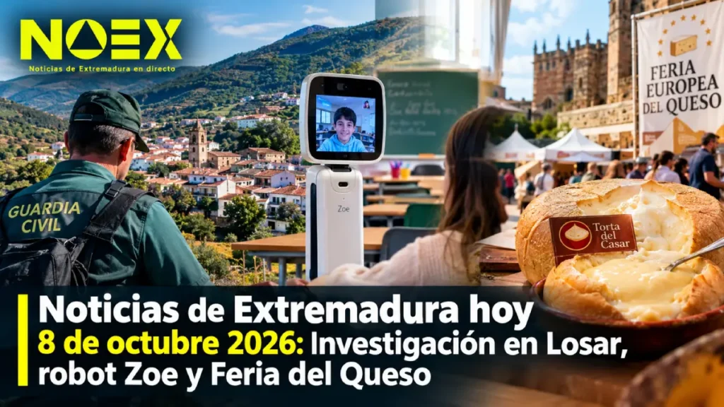 Extremadura hoy 8 de octubre 2026: Investigación en Losar, robot Zoe y Feria del Queso
