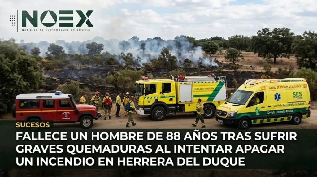 Fallece un hombre de 88 años tras un incendio en Herrera del Duque