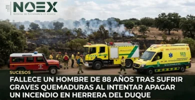 Fallece un hombre de 88 años tras un incendio en Herrera del Duque