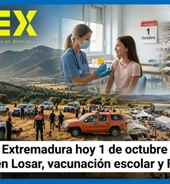 Noticias de Extremadura hoy 1 de octubre 2026: Búsqueda en Losar, vacunación escolar y FIG de Zafra