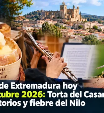 Noticias de Extremadura hoy 10 de octubre 2026: Torta del Casar, conservatorios y fiebre del Nilo