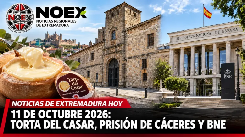 Noticias de Extremadura hoy 11 de octubre 2026: Torta del Casar, Prisión de Cáceres y BNE
