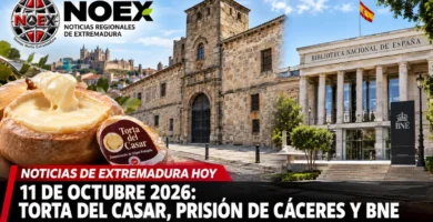 Noticias de Extremadura hoy 11 de octubre 2026: Torta del Casar, Prisión de Cáceres y BNE